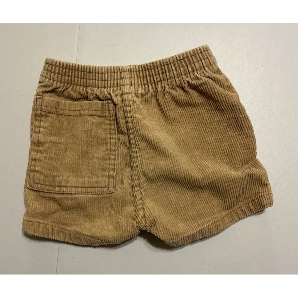 VTG Y2K Weeds Corduroy Shorts‎ Kids Sz 6 Tan Cotton Retro Boho Neutral Earthy